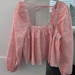 Tularosa Blush Pink Blouse with Square Neckline